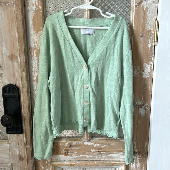 Girls Old Navy Green Cardigan, Size XL 14/16, Cropped - Picture 1 of 7